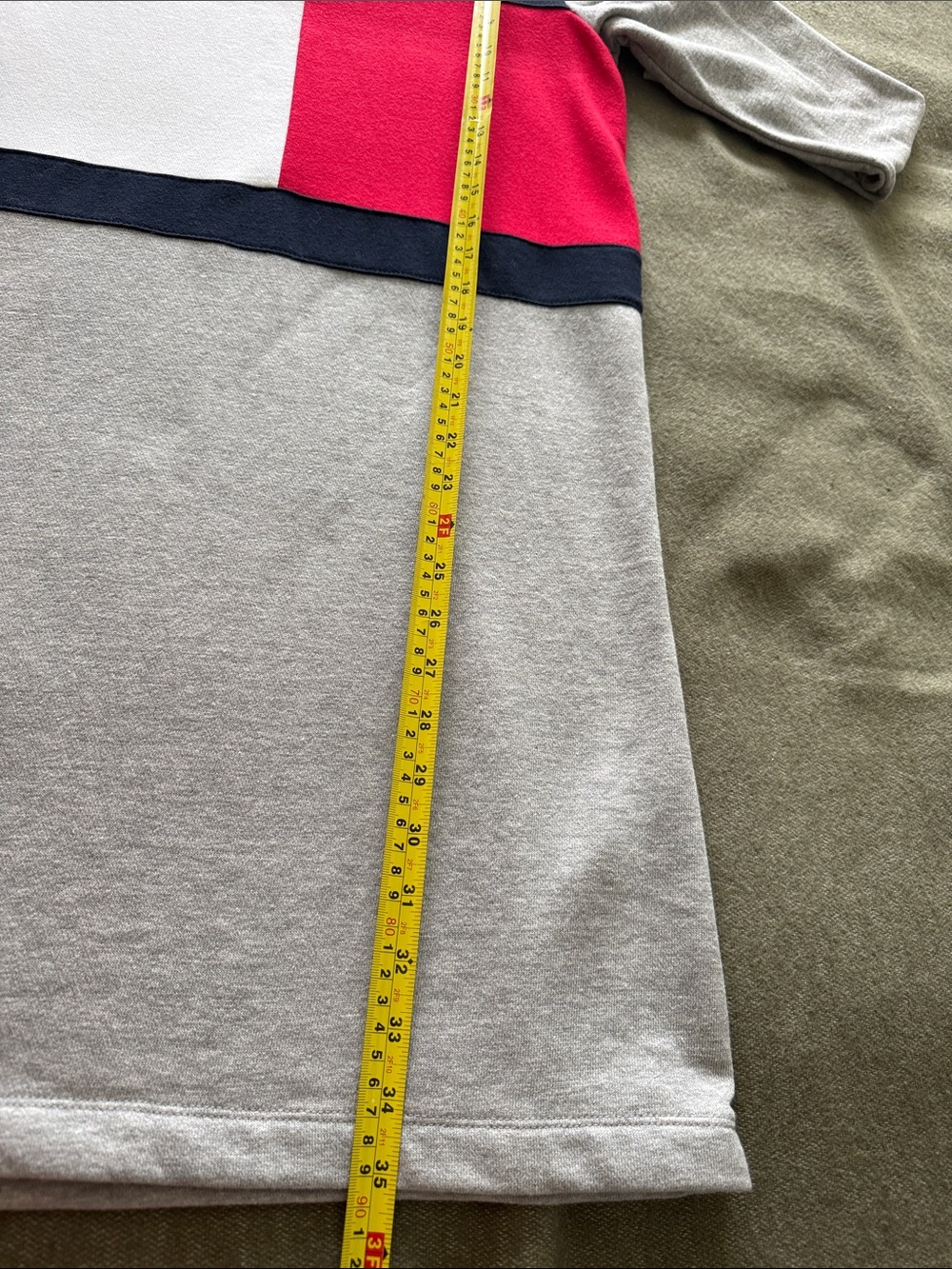 Tommy Hilfiger Grey Knit Dress with Red, White & Navy Colorblock S - Picture 7 of 8